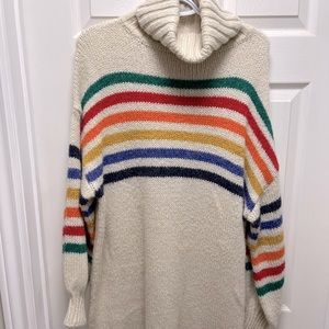 Oversized soft turtleneck sweater dress